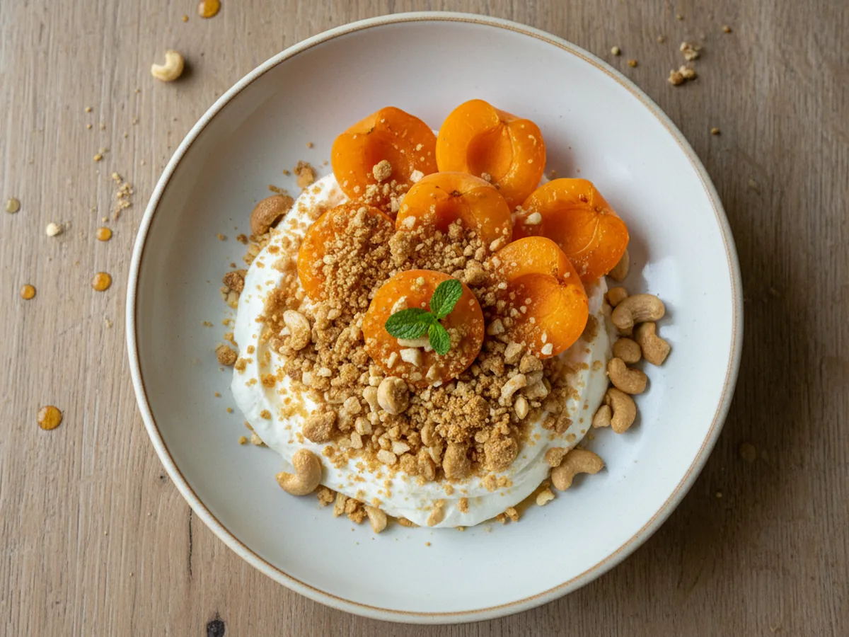 Apricot vanilla cashew breakfast bowl